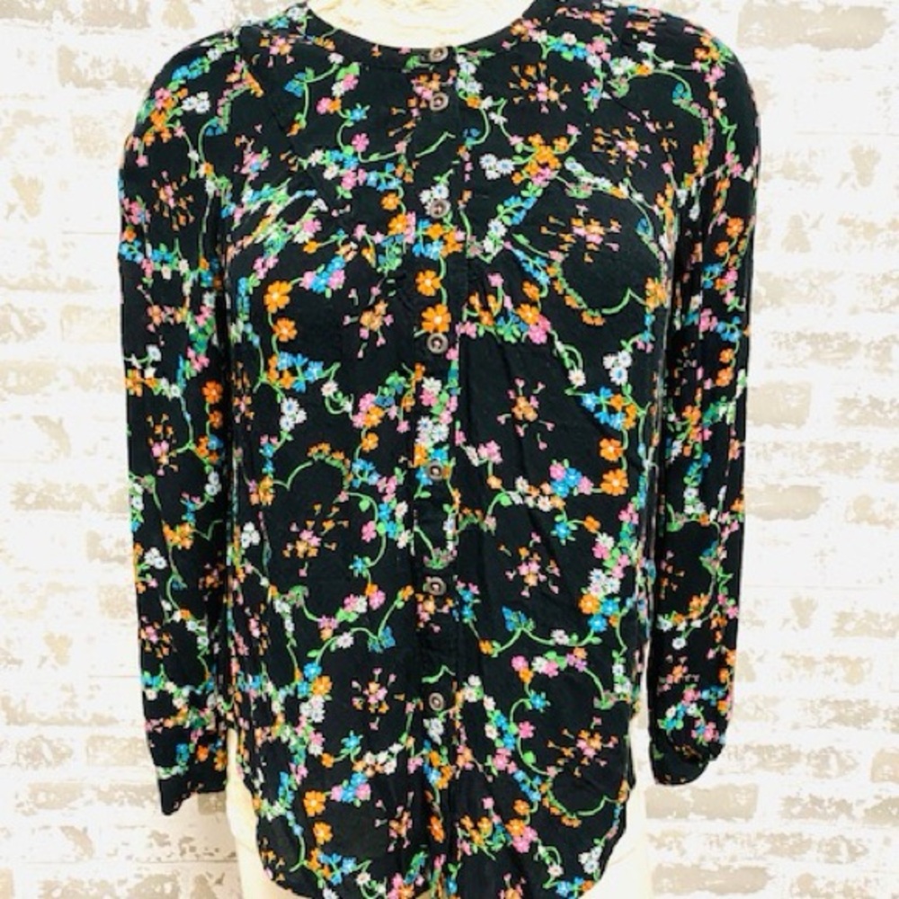Maeve Anthropologie Floral Long Sleeve Blouse